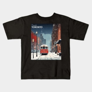 Toronto Canada Starry Night Vintage Poster Tourism Kids T-Shirt